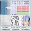 Gradient A6 6-Ring Loose-leaf Budget Binder with Zipper Pockets Cash Envelopes & Stickers for Financial Planning Gift Organizer