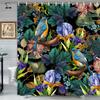 Torich Black Boho Floral Shower Curtain, Unique Colorful Bohemian Mandala Beautiful Dark Flower Leaves Bathroom Curtain, Mid Cen