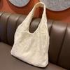 Korean Small Fresh Lace Flower Canvas Bag Women's New Large-capacity Shoulder Support Bag Commuter Armpit Bag
