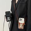 Plaid Bear Card Holder Wallet Phone Case for IPhone16 Crossbody Cord 14 for Apple 13 Anti-fall 12 Women's Soft