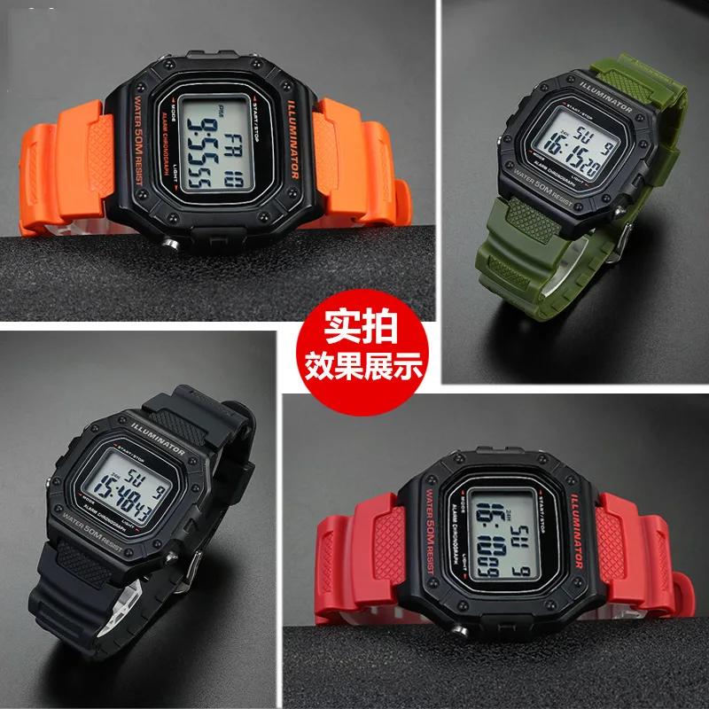 Das Zubehör für Uhrenarmbänder ist passend für Casio Uhren W-218h / F-108 AE1200 / 1000 / 1300 (18 mm) aus Kunstharz und Silikon.