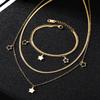 2023 Nouvelle Mode Étoile Pendentif Collier Femme Élégant Charme Collier Simple Double Couche Fille Cadeau Décolleté Chaîne Cadeau Chandail Chaîne