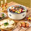 Koreanischer BBQ-Grill, Holzkohlegrill, Edelstahl, Outdoor-Camping, Kochen, Tee um den Grill herum