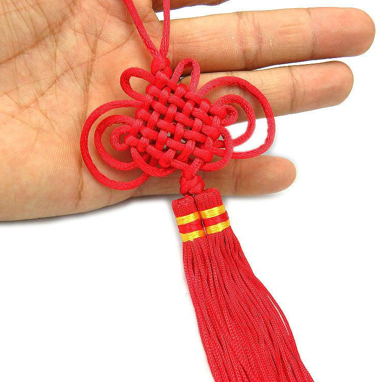 Happy Snake Year Spring Festival Bonsai Decor with Double Tassel Chinese Knot Pendant