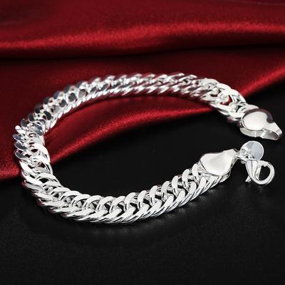 10mm Bracelets Gifts Authentic 925 Sterling Silver Women Chain Bracelet Fashion Men's Jewelry Handsome Men Bracelet