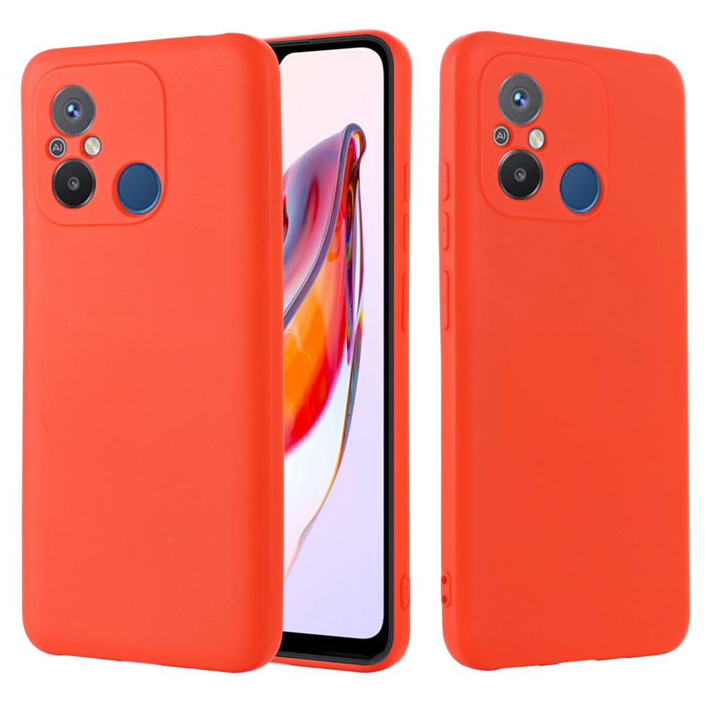 Für Xiaomi Redmi 11A 4G/Redmi 12C 4G/Poco C55 4G Stoßfeste Handyhülle Flüssiges Silikon Weiche Auskleidung Schutzhülle mit Band