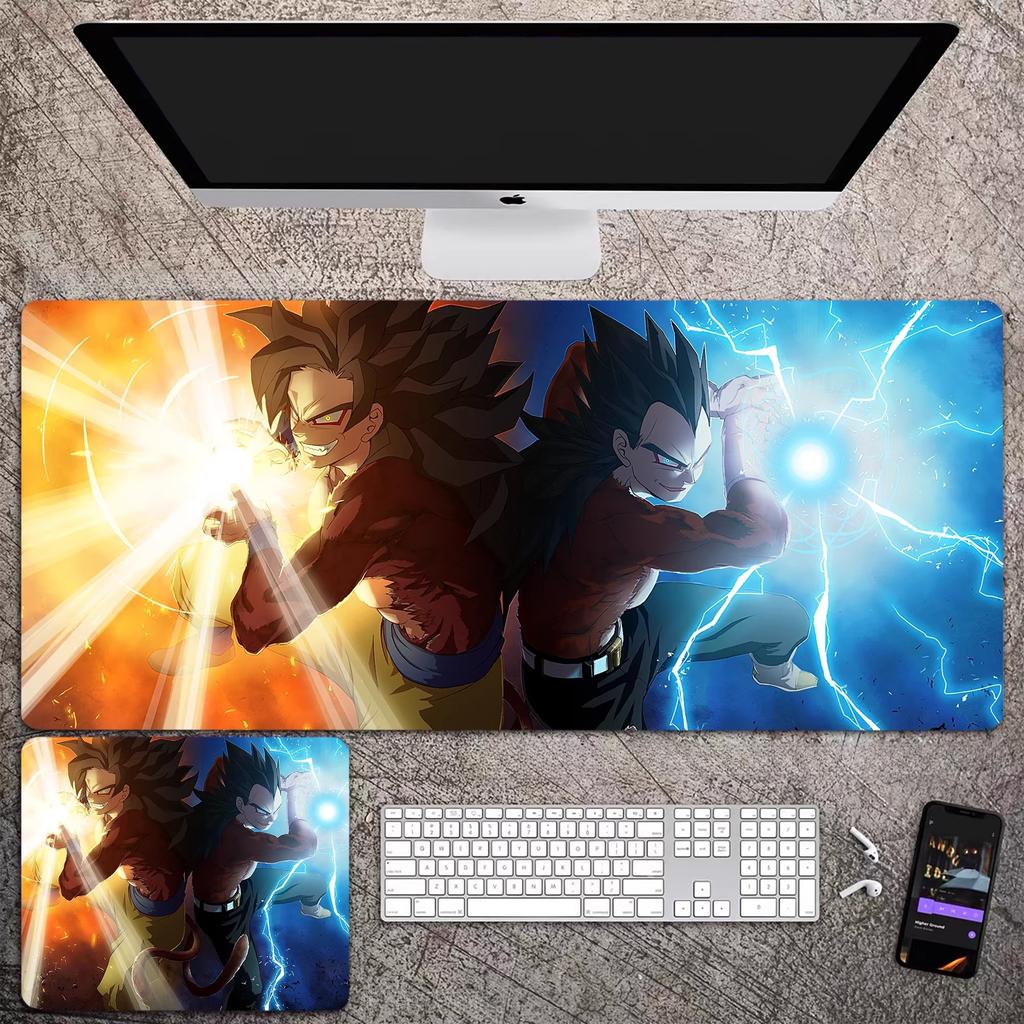 Skórzana podkładka pod mysz do biura Wysoka rozdzielczość Drukowanie Dragon Ball Mata na biurko Uroczy Son Goku Zablokowana krawędź Duży Pogrubiony Mata na biurko komputerowe Podkładka do pisania Klawiatura