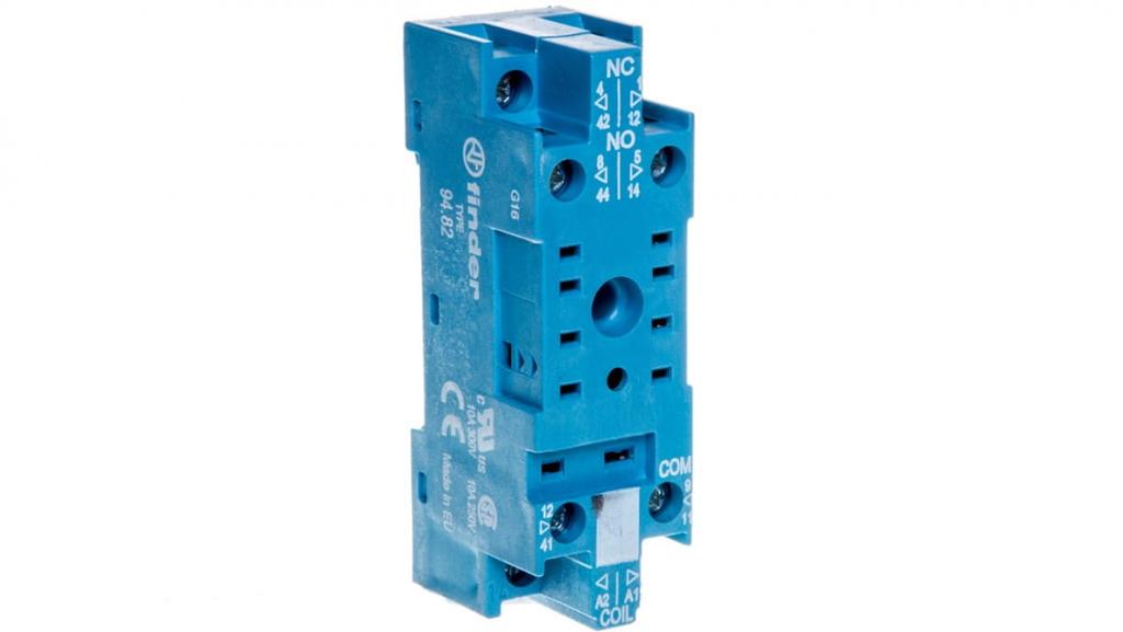 Socket for 55.32/85.02 Series Modules 99.01, Screw Terminals, 35mm DIN Rail Mounting 94.82Sma