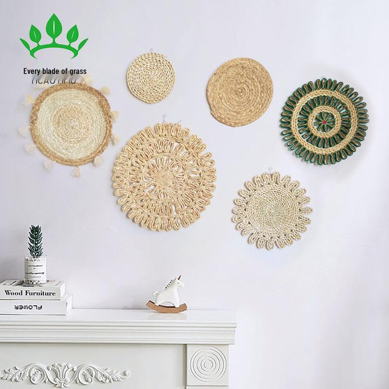 Ethnic Moroccan Style Woven Straw Wall Hanging for Sofa or Bedside