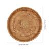 Woven Rattan Dessert Tray Wear-Resistant Anti-Fall Multi-Function Household Fruit Plate Stackable Serving Tray for Snacks Cakes