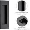2pcs Recessed Door Handles, 4.37 in Rectangle Sliding Closet Door Handles, Aluminum Alloy Drawer Pulls for Cabinet, Door, Win