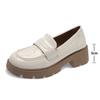 Platform Loafers Shoes Women Cow Leather College Shoes Jk Style Round Toe Slip on Casual Shoes Thick Heel Women Footwear