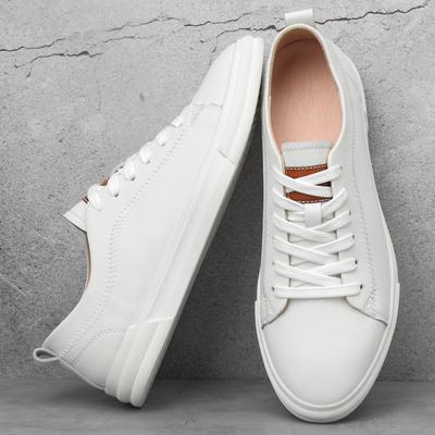 FashionLuxury White Men's Shoes 2024 Genuine Leather Designer Fashion Brand Casual Footwear Male Lace-up Comfortable Sneakers Men