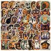 50 Retro Halloween Graffiti Stickers Mobile Phone Computer Skateboard Waterproof Decorative Stickers Halloween Holiday Stickers