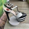 Fashion Brand Sexy Rivet 16cm High Heel Sandals Platform Party Wedding Ball T-stage Women Shoes High Quality Large 43summer Female Shoes