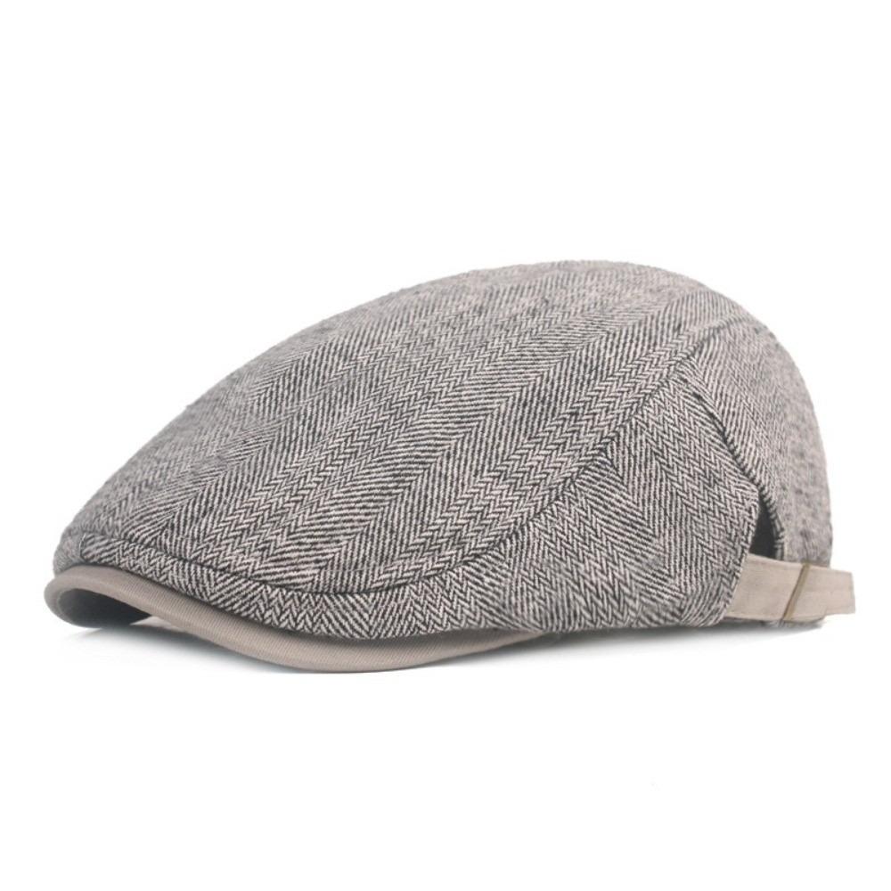 Plaid British Style Woolen Beret Cotton Painter Cap Fashion Newsboy Hat Outdoor