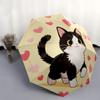 1pc Love Cat Design Automatic Umbrella Design, Cute Cartoon Pattern, Portable Outdoor Umbrella, Perfect P063
