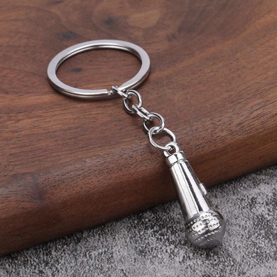 Mini Microphone Music Keychain Microphone Pendant Keychain Retro Sound Pendant Keyring Charm Microphone Music
