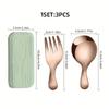 1/2set Stainless Steel Cutlery Set Portable Short Handle Spoon & Fork Boxed Utensils for Students Travel Picnic Perfet Tableware