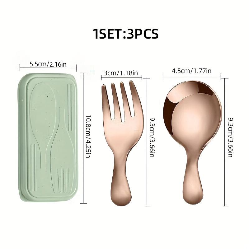

1/2 набора Набор столовых приборов из нержавеющей стали Портативная ложка и вилка с короткой ручкой Упакованная посуда для студентов Путешествия Пикник Идеальная посуда