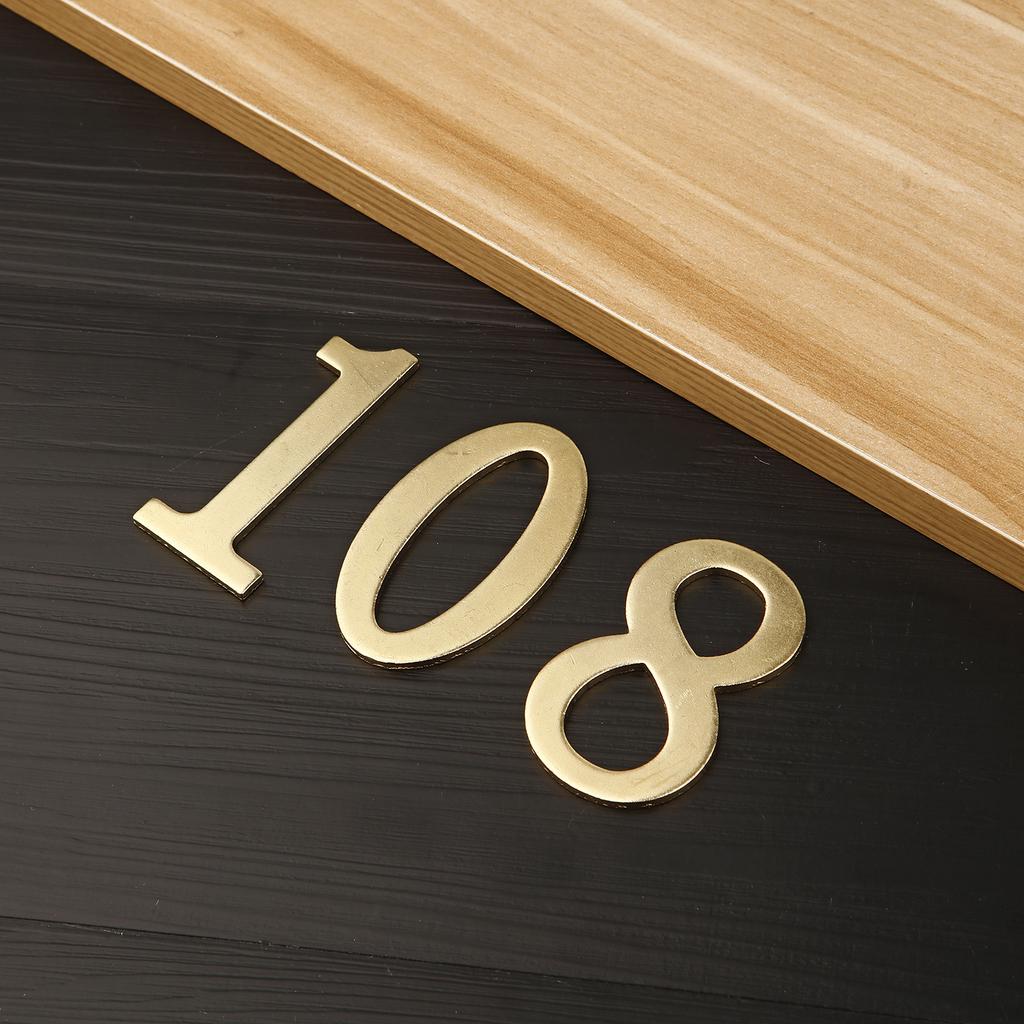 Golden Metal Door Number with Magnets 7*4cm House Number Apartment Door Number for Outdoor Hotel Home Mailbox Label