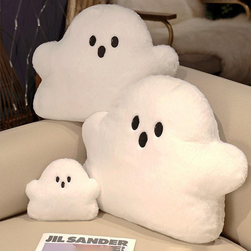 Kawaii Halloween Cloud Ghost Pillow Plush White Ghost Soft Dolls Home Decor Chair Cushion Keychain Hanging Acssories Toy Gift