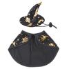 Katzenhexe Kostüm Haustier Halloween Umhang Gold Druck Design Cosplay Umhang Für Katzen Hunde Kleine Tiere Party Festlich Fotografie