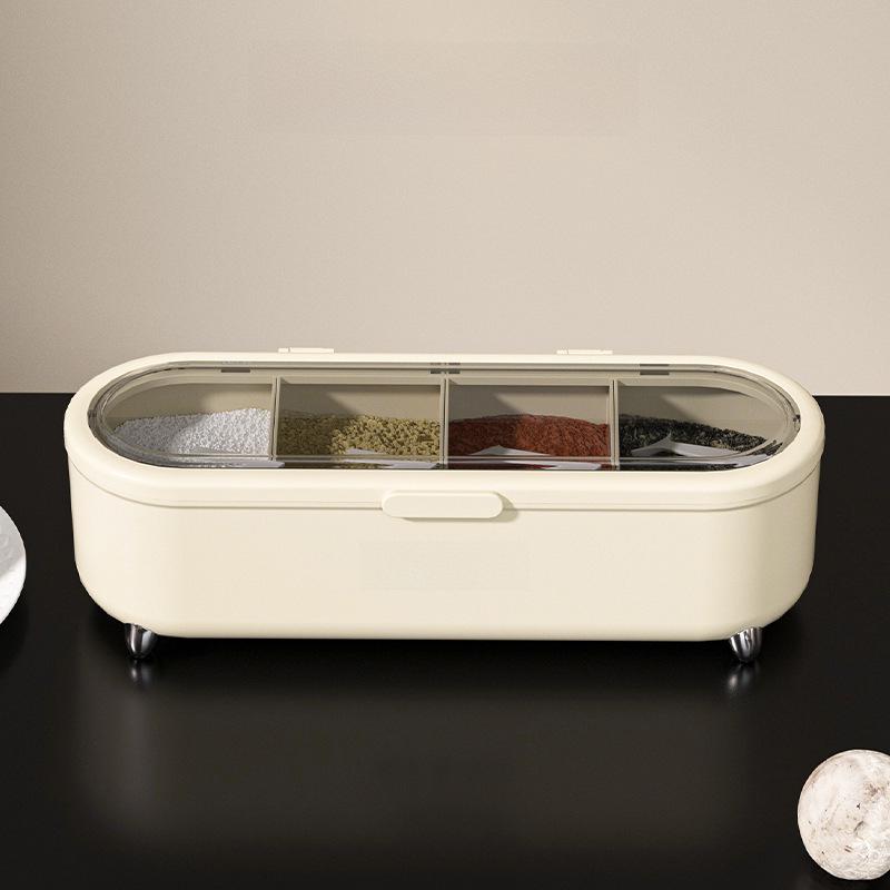 4-Grid Food-Grade Seasoning Jar Set for Kitchen