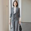 Women's Grey Plaid Business Suit Set