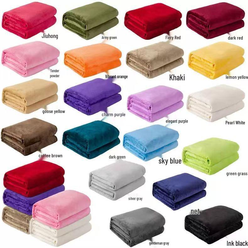 Reversible Flannel Blanket: Ideal for Dorms, Air Conditioning, Sofas, and Mother & Baby Use.