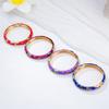 Double Bangle Peony Filigree Flower Bangle Enamel Women's Hand Bracelet  Jewelry