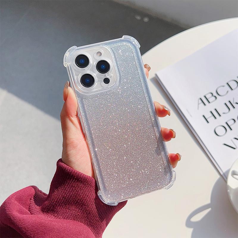 Four Corner Anti Fall Soft Silicone Back Cover Transparent Shockproof Phone Case + Flash Card for Samsung A12 A14 A15 A16 A22 A32 A52 A56 Xiaomi Redmi