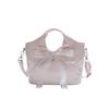 Ribbon Bow Solid Color Bucket Handbag Single Shoulder Crossbody Bag Women Gift