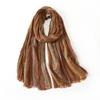 Contrast Scarf Shawl Wrap for Women Men, Lightweight Crinkled Fringe Layer with Soft Airy Texture for Commuting Travel