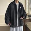 Men's Retro Suede Jacket - Hong Kong Style, Distressed All-Season Workwear Coach Jacket