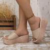 Fashion Women Sandals 2025 Summer Peep-Toe Shoes Woman High-Heeled Platfroms Slides Women Casual Wedges for Women High