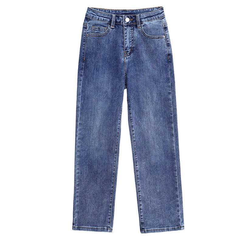 2025 Women's High-Waisted Stretch Slim-Fit Straight-Leg Cigarette Jeans for Spring and Autumn.