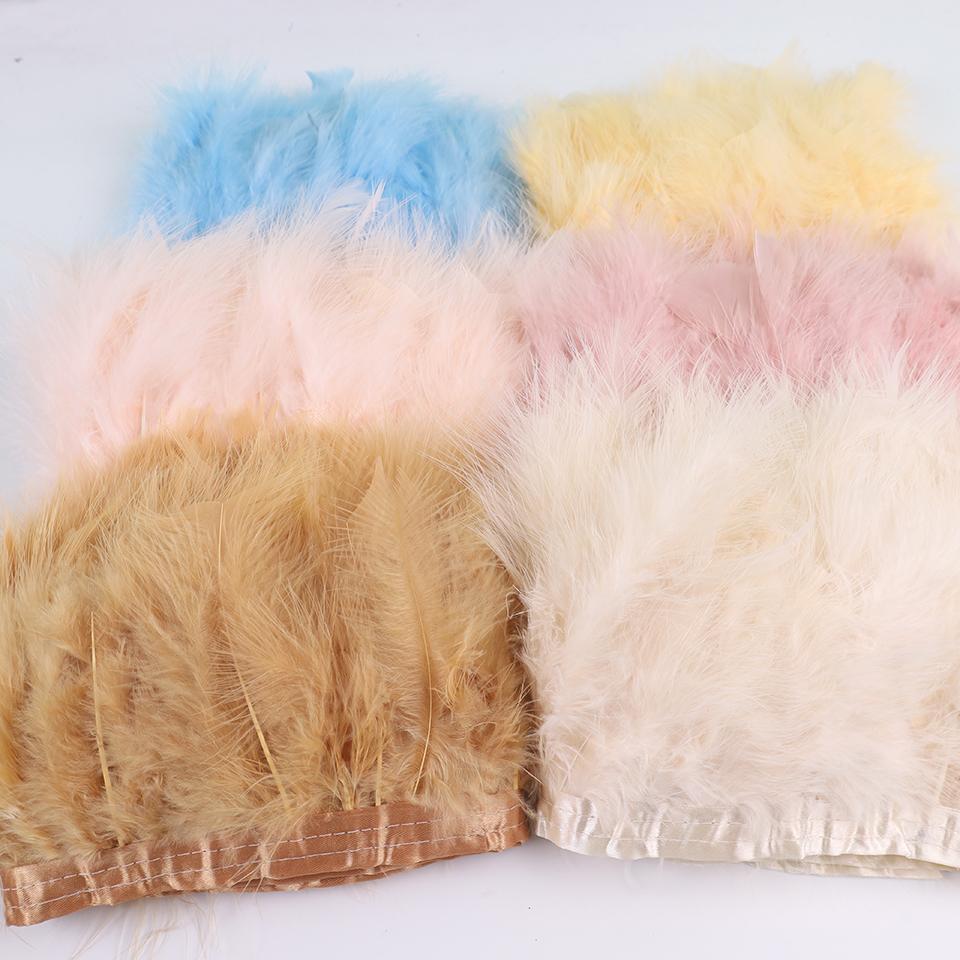 10Meters Marabou Feather Fringe Ribbon Turkey Feathers Trims for Wedding Feather Dress for Decoration Sewing Crafts