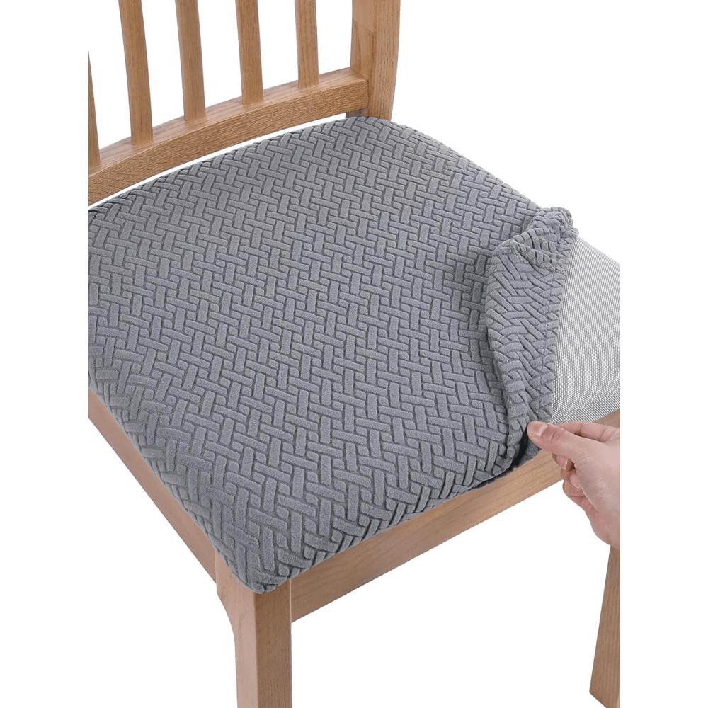 

Jacquard Chair Seat Cover Dining Room Chair Slipcover Taupe 1pc 1PC