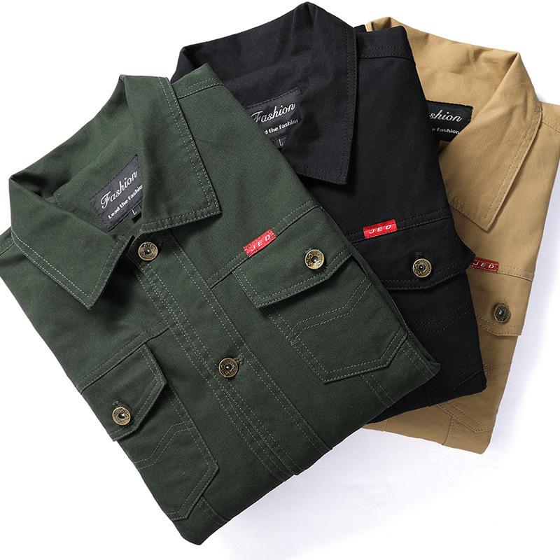 Spring and Autumn Men's Thin Jacket Lapel Tooling Men's Jacket