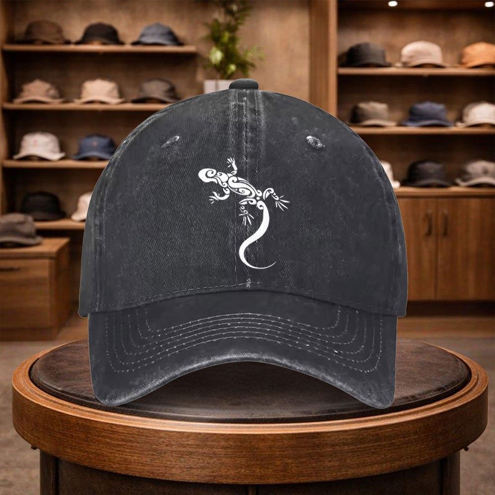 A UnisexS Baseball Cap with Lizard Pattern Adjustable And Stylish for Outdoor Use Featuring an Urban Design ItS a Lightweight