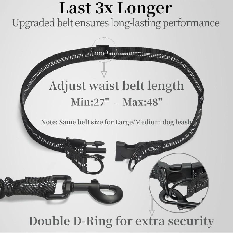 Multifunctional Reflective Waist Bag with Bungee Dog Leash