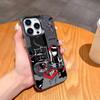 Cat E-Emily The Strange Phone Case For iPhone17,16,15,14,13,12,11,Pro,MAX Gray Matte Silicone Black Cover