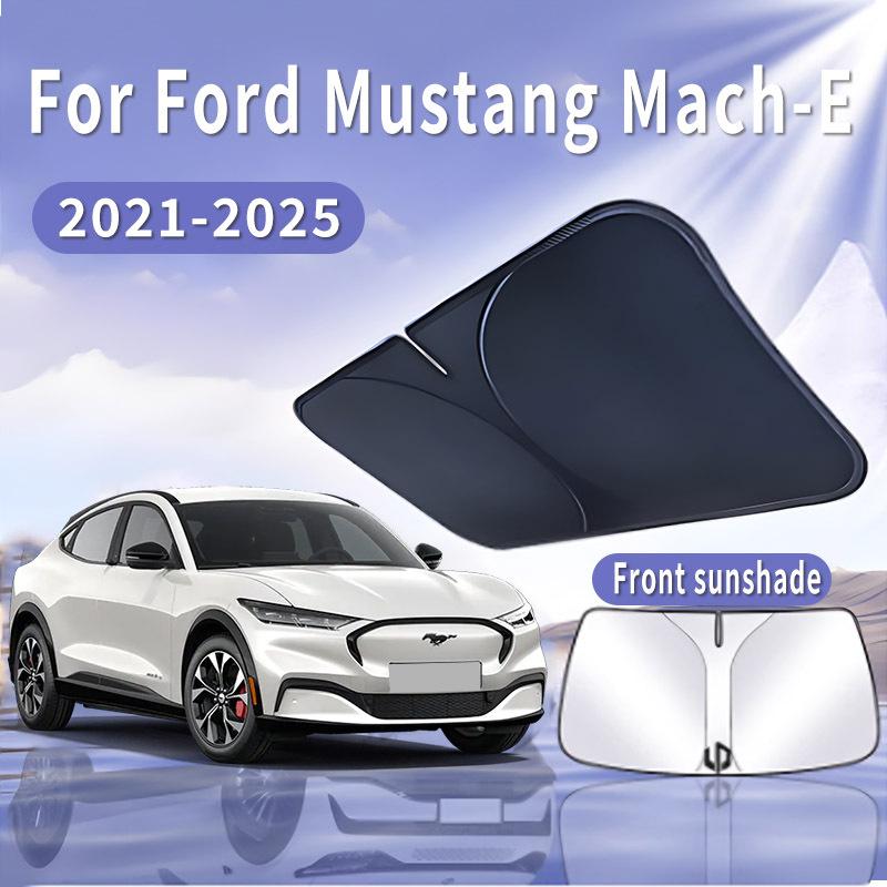 Автомобильный солнцезащитный козырек для Ford Mustang Mach-E 2021~2025 2022 Солнцезащитный экран на лобовое стекло Теплоизоляция Летнее охлаждение Автоаксессуары