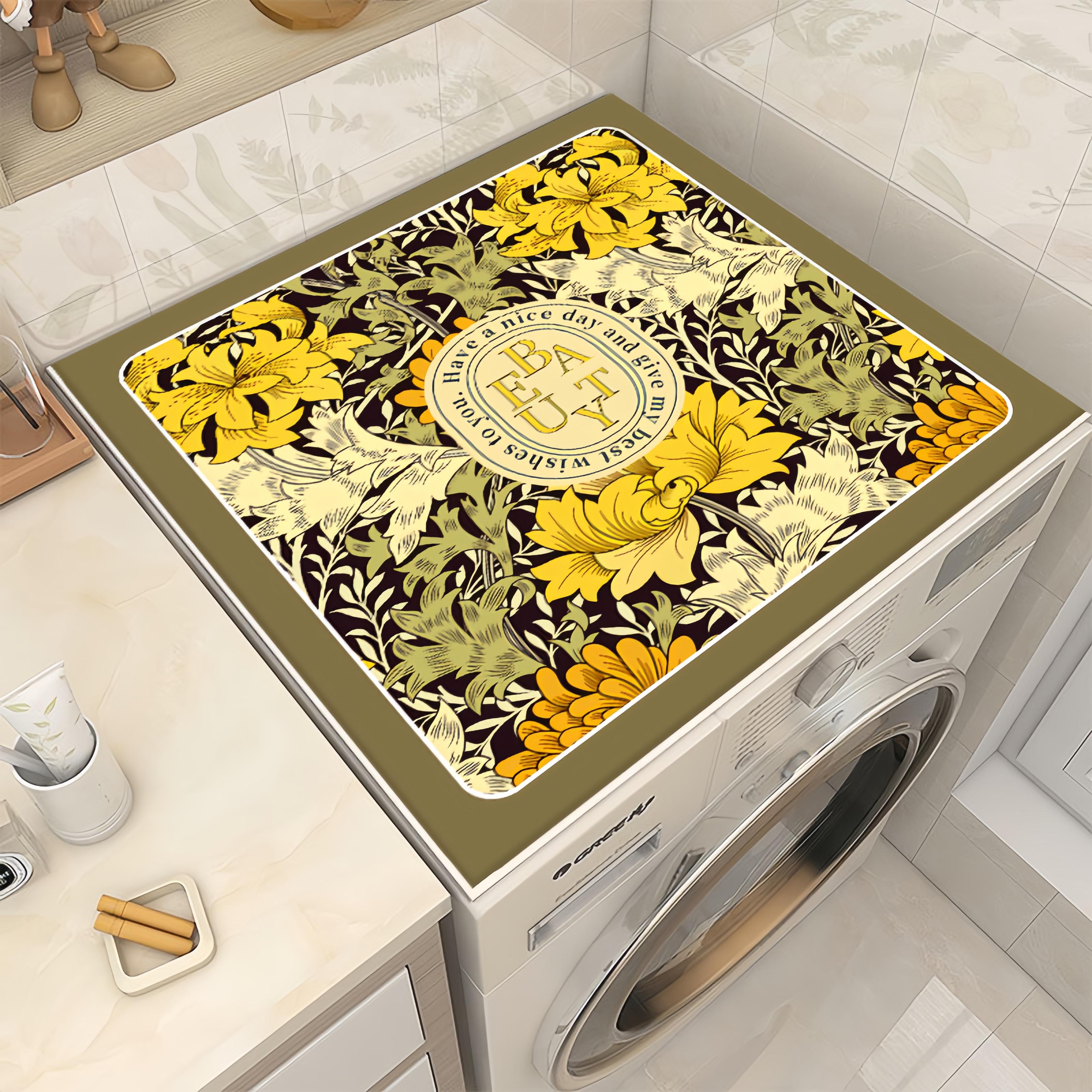 

Пылезащитный коврик для стиральных машин Нескользящий коврик для столешниц холодильников Защита от солнца для бытовой техники Чехол для стиральной машины с принтом Абсорбирующий коврик для стола 60cm×60cm