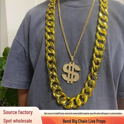 Niet-vervagende Hip-Hop Stijl Ketting – Gedurfd Gesimuleerd Plastic Accessoire
