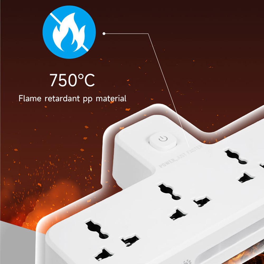 6-in-1 Cube Electrical Extender Outlet Power Adaptor Household Multi Plug Extension SocketPD3.0 20W USB Wall Charger