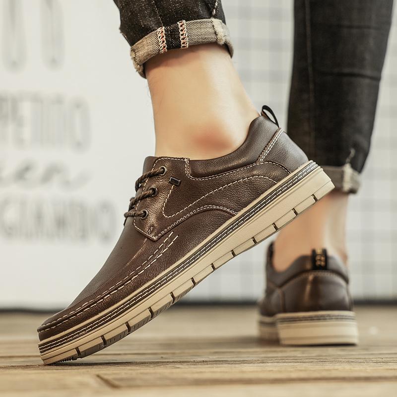 Мужская обувь из натуральной кожи. Трендовая удобная повседневная обувь. Мокасины — фото 10