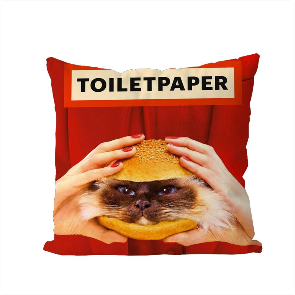 

Toiletpaper Magazine Pillow Case For Car Sofa Decorative Home Doublesided Print Plush Square Throw Pillow Cushion Cover 30x30cm