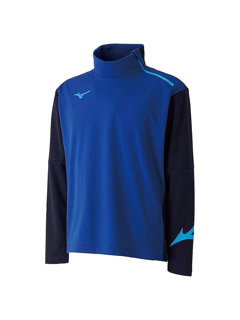 

Mizuno Stretch Fleece Soccer Shirt Surf Blue x Deep Size Small Size Men s P2MC8515, Navy, (Japan Small)
